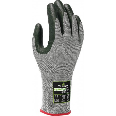 PAIRE DE GANTS ANTI COUPURE  ENDUIT NITRILE PAUME ET DOIGT DURACOIL 386 SHOWA TAILLE xL -65126