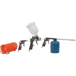 kit 4 pistolets pour compresseur (peinture, gonflage, lavage, soufflette)