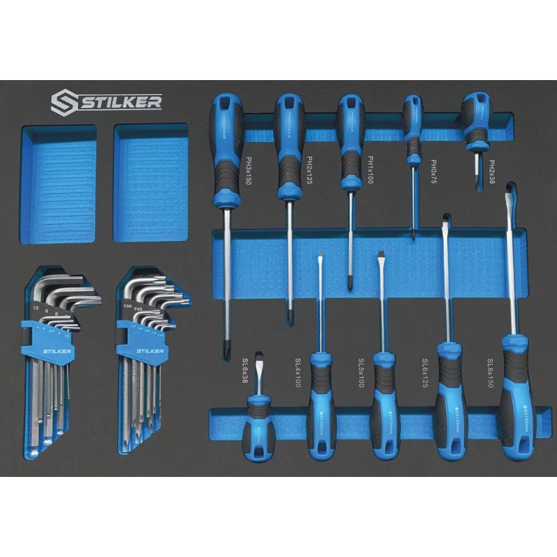Servante d'atelier 7 tiroirs complète avec 147 outils STILKER